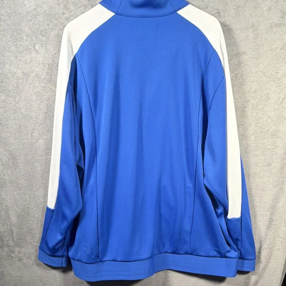 Jordan Men’s Blue/White Colorblock Track Jacket 2XL Regular Full Zip Mock Neck